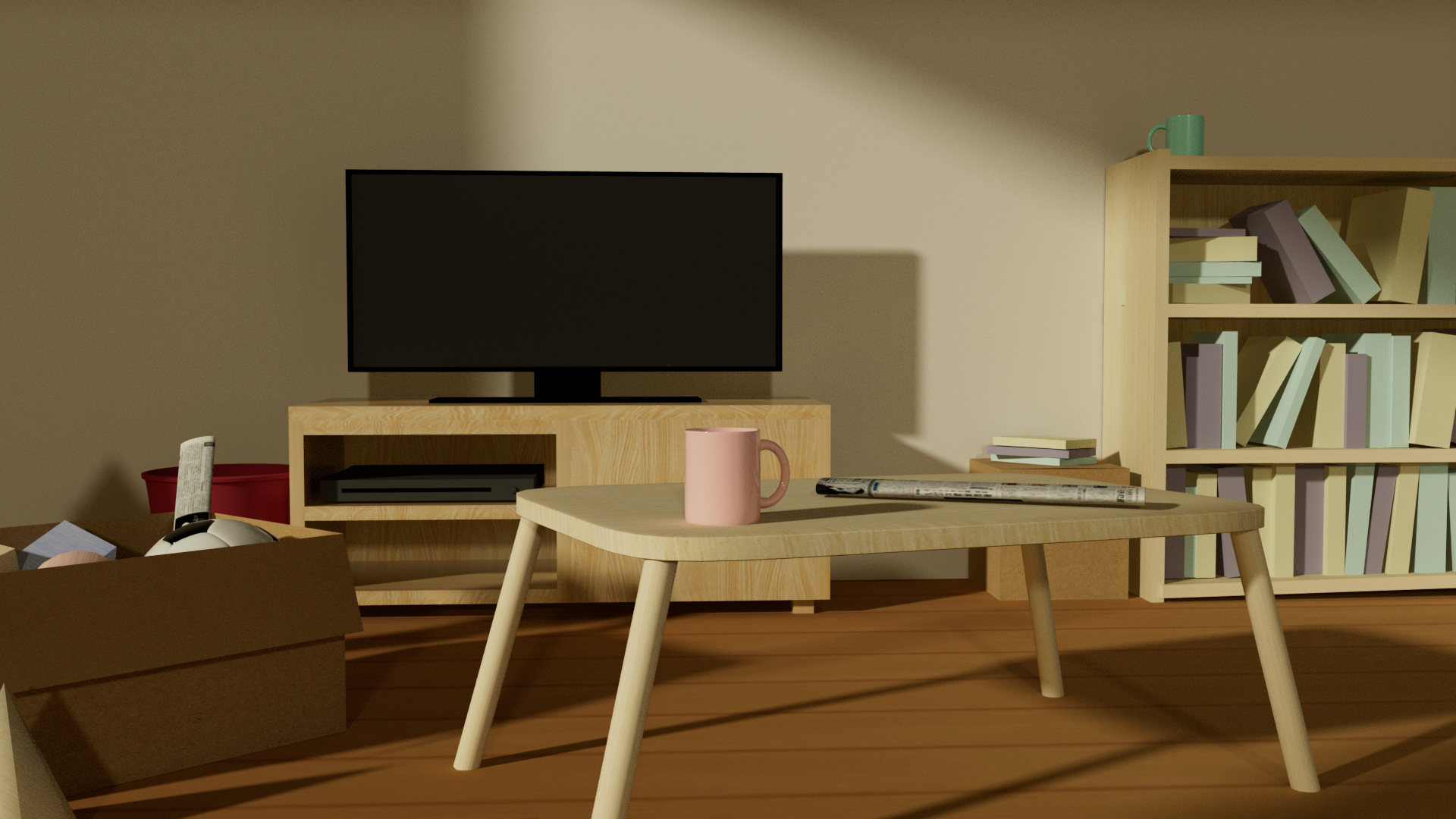 High Angle of Youtsuba's Living Room