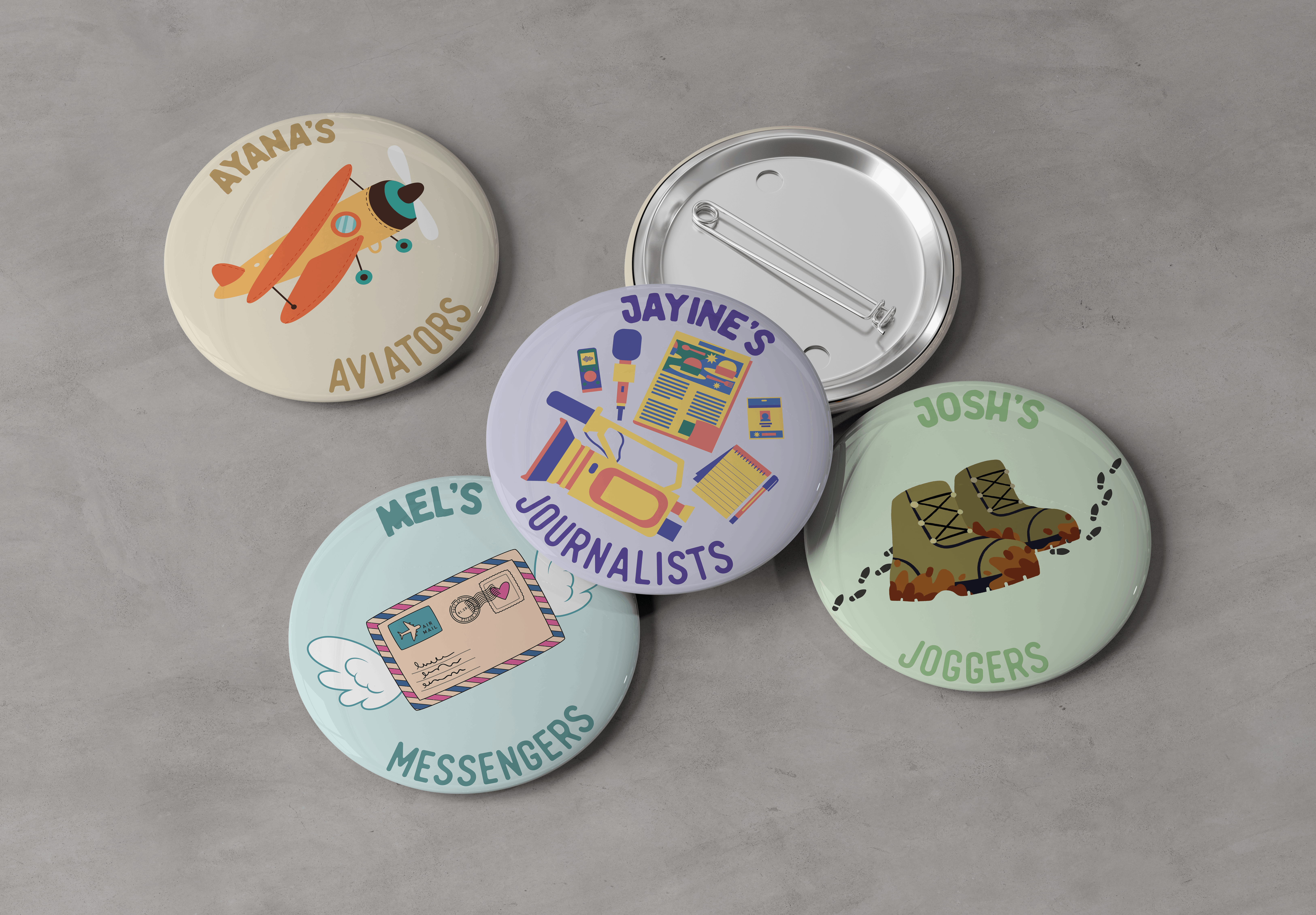 Pin Buttons Mockup