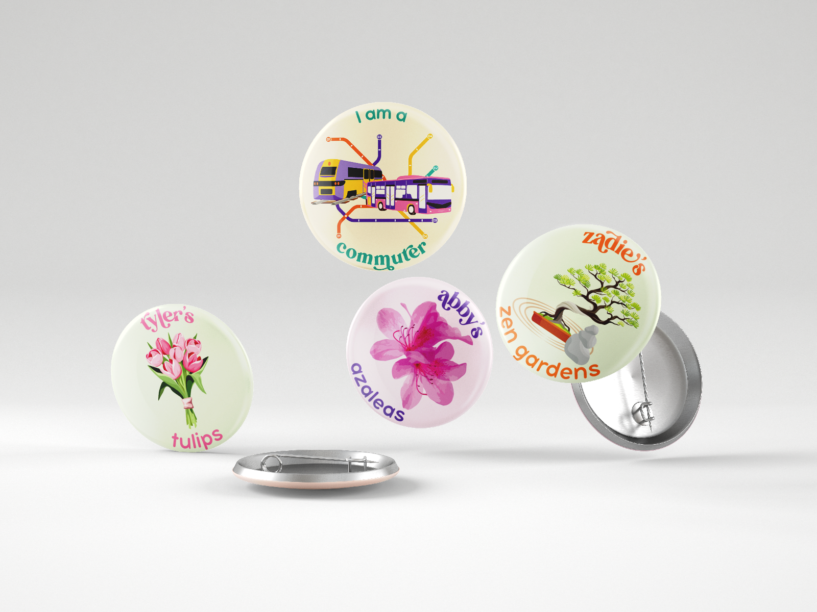 Pin Buttons Mockup